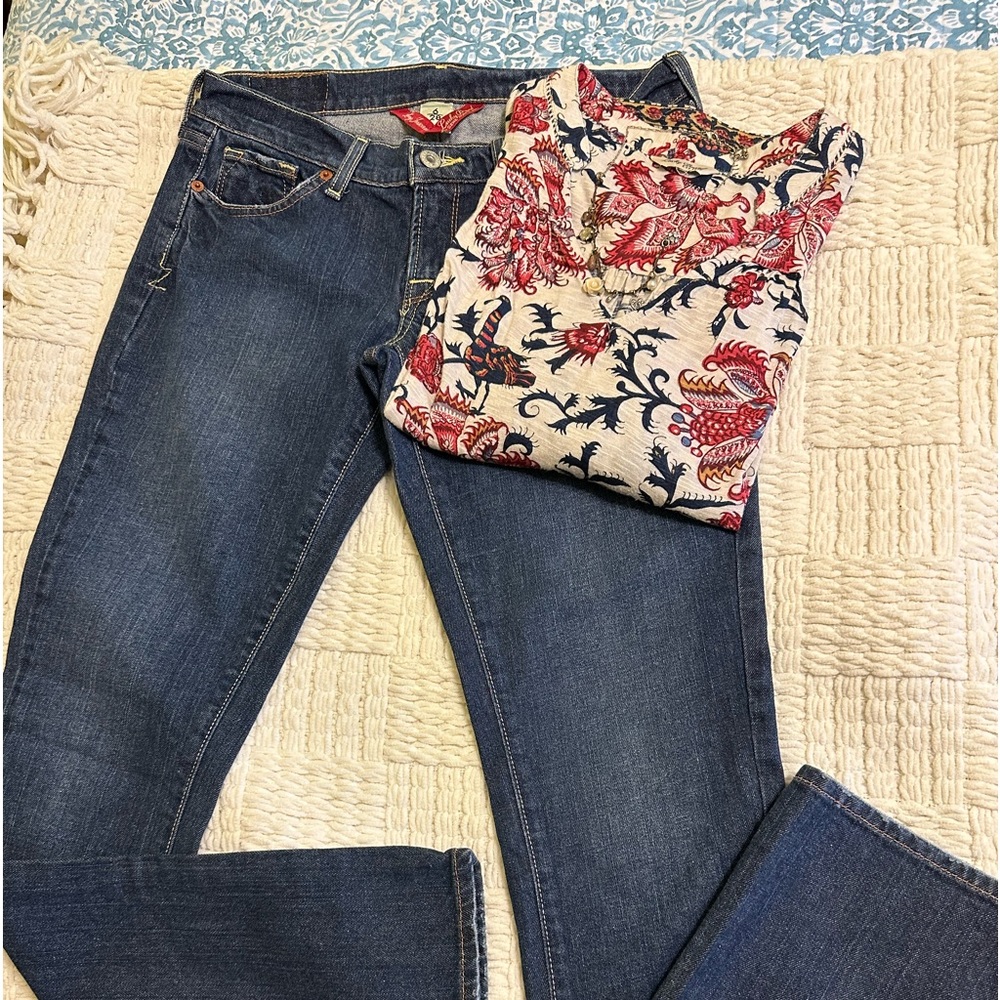 Lucky Brand Zoe Straight Jeans and Top (Sz 6/28)